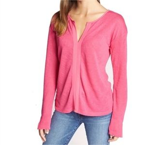 Sanctuary Sweater Size M Dark Pink V-Neck Long Sleeves Lightweight
